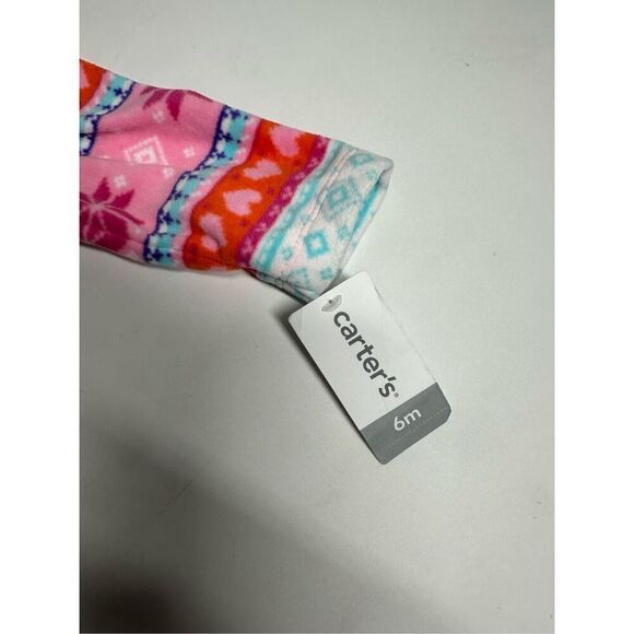 NWT Carter's 6M Baby Girls' Printed Fleece Cardigan Hooded Button Down - Picture 3 of 7